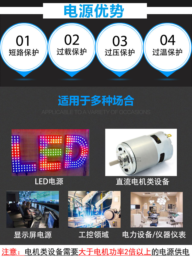 220伏转5V12V24V36V42V45V48V60V直流开关电源350W360W500W变压器 - 图0