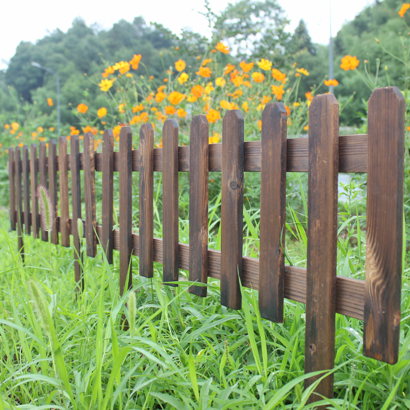 碳化防腐实木栅栏庭院菜园护栏花坛木质围栏花圃花园篱笆户外隔断