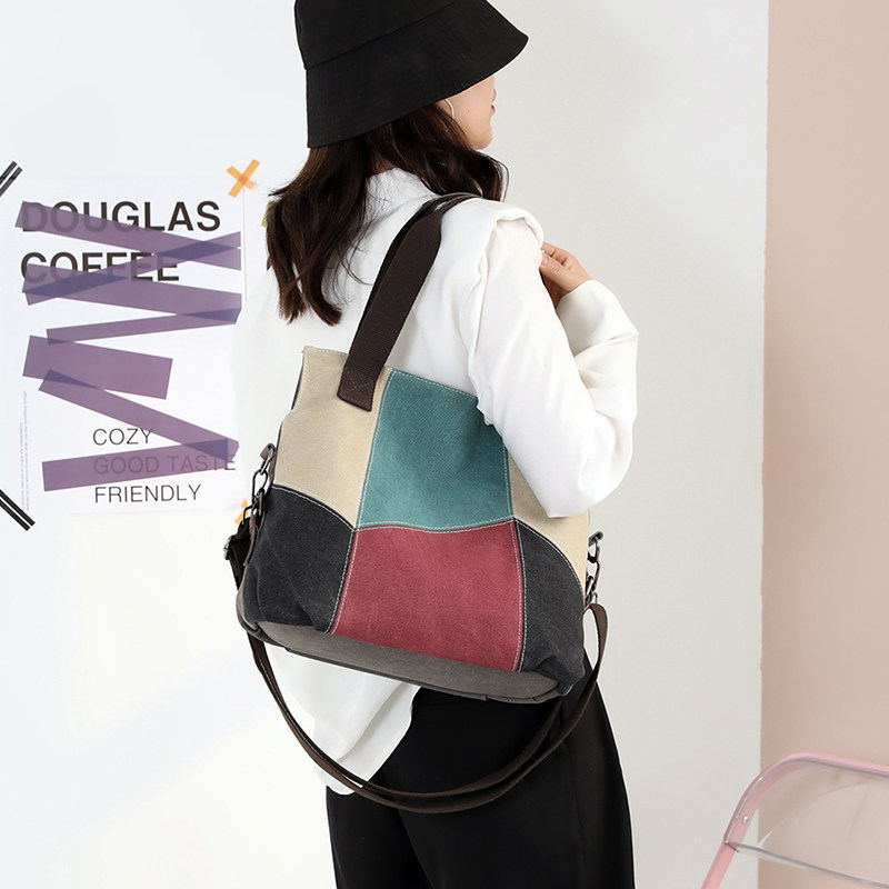 大容量复古加厚帆布包女包包单肩包百搭女士轻便手提斜挎包托特包,淘宝优惠券,粉丝福利购,淘宝优惠卷