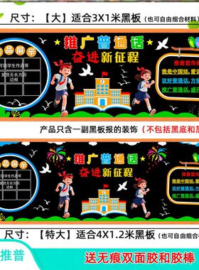 幼儿园班级文化墙请说毛毡讲普通话提示校园推广普通话黑板报素材