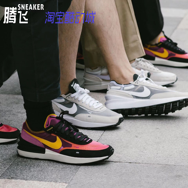 耐克Nike Waffle One小Sacai米白灰华夫运动休闲跑鞋DA7995-100-图2