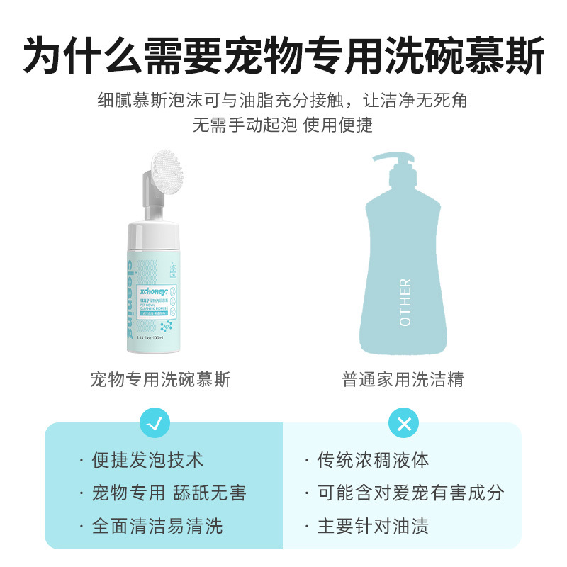 宠物清洁用品银离子灭菌洗碗慕斯猫碗狗碗餐具储粮桶专用洗洁精 - 图1