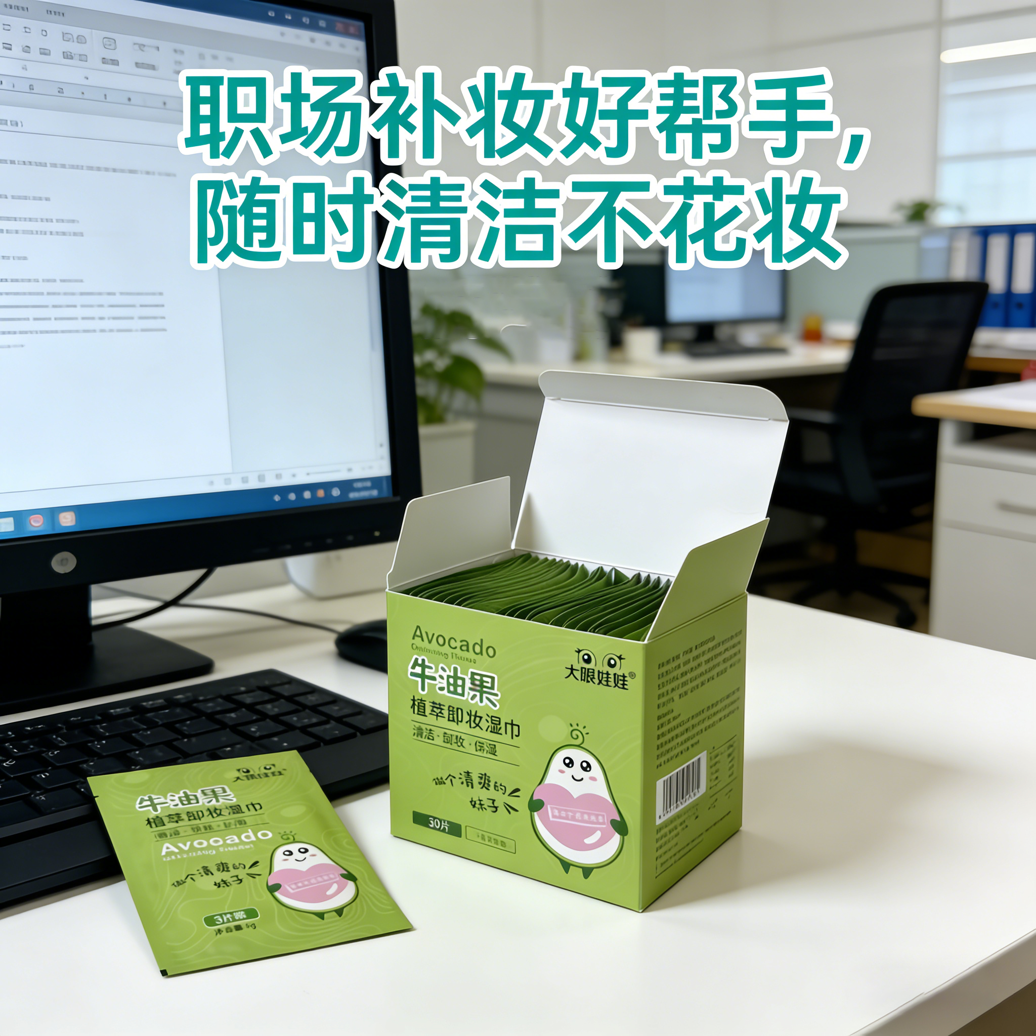 大眼娃娃牛油果卸妆湿巾温和不刺激3秒卸妆独立包装便携旅行装,淘宝优惠券,粉丝福利购,淘宝优惠卷