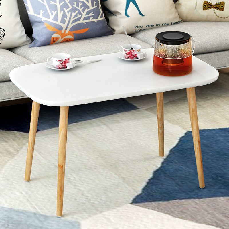 茶几方桌客厅沙发北欧简约现代边几储物简易双层实木小户型小桌子-图0