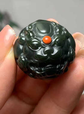 新疆diy招财瑞兽天然和田玉