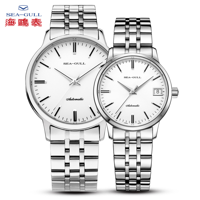 海鸥情侣简约防水钢带男款女士对表 海鸥表国产腕表