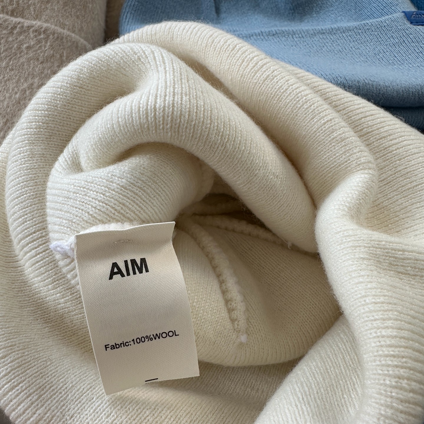 冬日清冷氛围感蓝色系100％WOOL羊毛针织帽堆堆帽无接缝保暖冷帽,淘宝优惠券,粉丝福利购,淘宝优惠卷