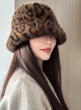 毛毛蒙古帽女仿皮草渔夫帽保暖