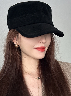 显高颅顶平顶帽男女款古早味帽子