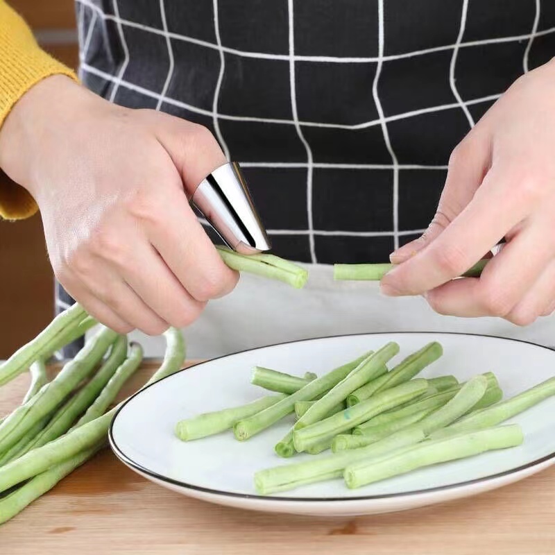 不锈钢摘菜铁指甲护指神器指头保护套指套手指套剥蒜掐毛豆拇指刀 - 图2