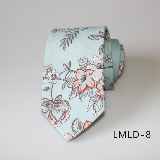 Универсальный галстук в европейском и американском стиле с принтом, связанный вручную.