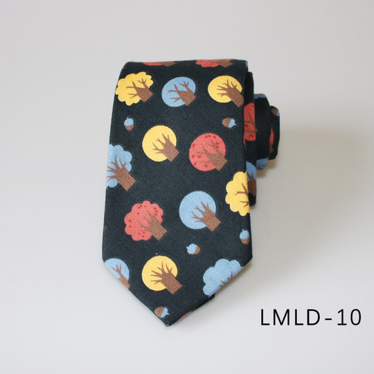 Универсальный галстук в европейском и американском стиле с принтом, связанный вручную.