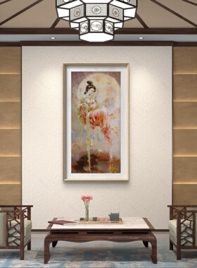 天津新世纪画廊油画定制字画装裱玄关人物油画李继勇油画90*180cm