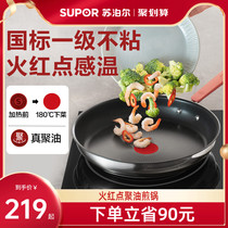 Subpohl Flat Bottom Pan Nonstick Pan Fire Red Dot Poly Oil Steak Frying Pan Home Frying Pan Oven Gas Oven Versatile