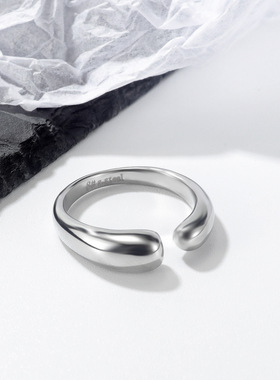 欧美蛇形线条开口钛钢戒指简约潮百搭光面指环配饰品厂家直销现货
