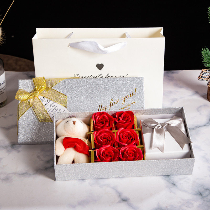 香皂花天地盖项链首饰礼盒饰品包装盒香皂永生玫瑰花情人节礼物,淘宝优惠券,粉丝福利购,淘宝优惠卷