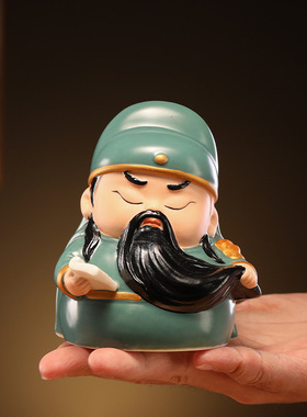 创意关公关羽陶瓷摆件家居关二爷武财神招财客厅玄关装饰桌面摆设