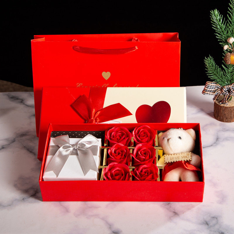 香皂花天地盖项链首饰礼盒饰品包装盒香皂永生玫瑰花情人节礼物,淘宝优惠券,粉丝福利购,淘宝优惠卷