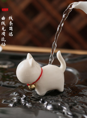 陶瓷小猫茶宠玩物桌面小摆件家居装饰品景点小礼物货损佳品青瓷