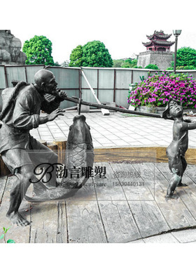 渔民人物雕塑渤言雕塑铸铜