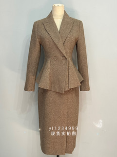 Korea moj*24 winter elegant wool waisted suit jacket + skirt two-piece set ready for return and exchange