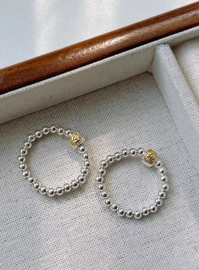 工厂价999足银光珠扎基拉姆小戒指，精致简约男女款