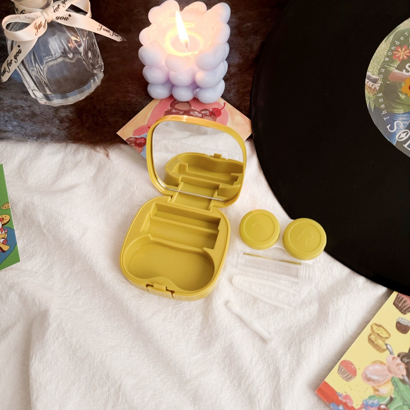 像鱼复古涂鸦卡通可爱隐形眼镜盒子伴侣盒护理美瞳盒便携as3213,淘宝优惠券,粉丝福利购,淘宝优惠卷