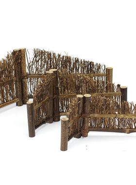 竹编栅栏茶台小屏风拍照道具摆件