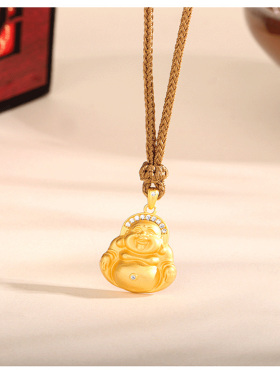 s925纯银金店同款弥勒佛项链