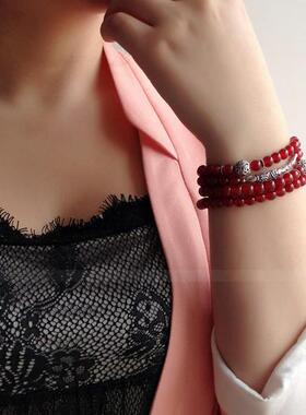 天然红玛瑙年年有余手串