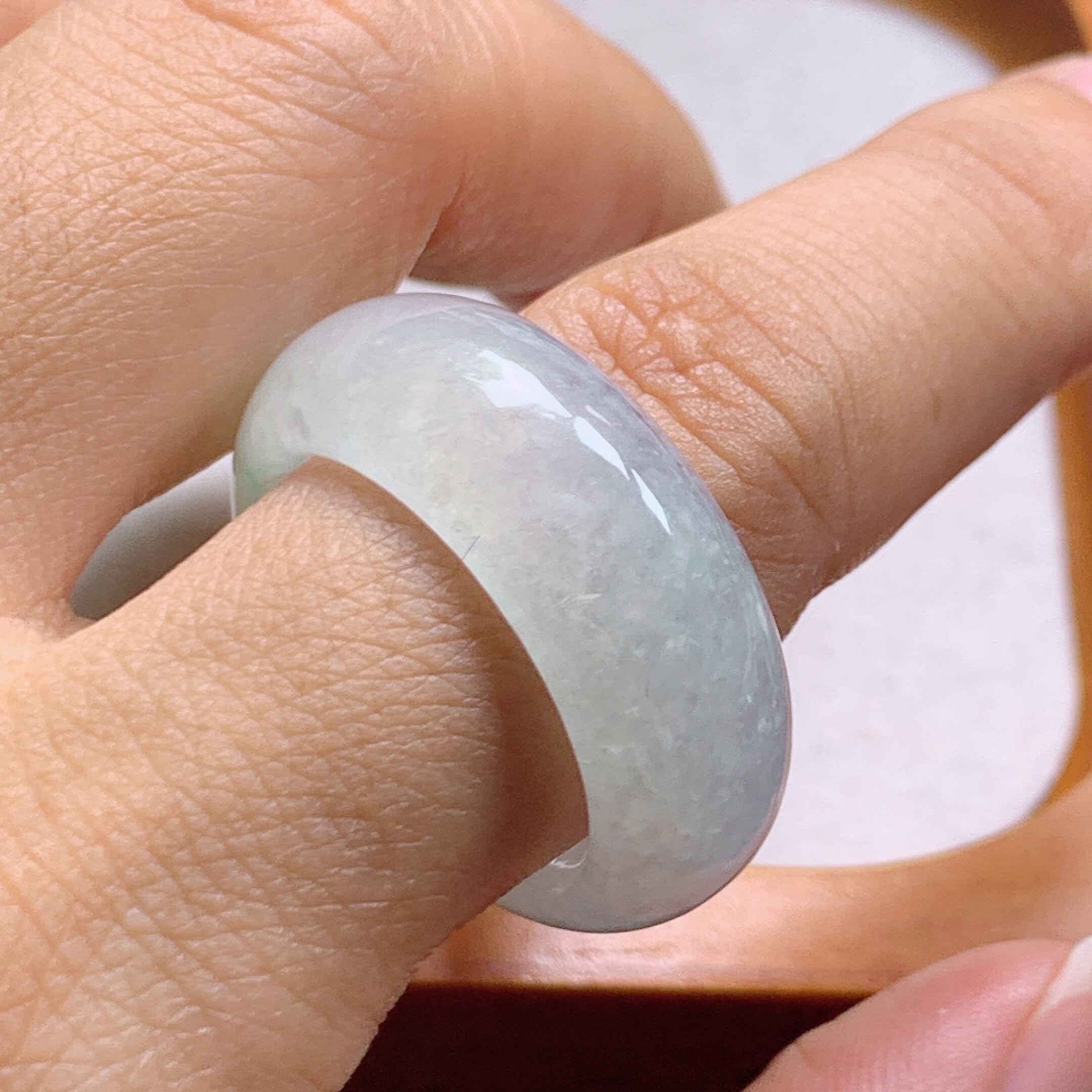 No. 23-24 Burmese natural A-grade jadeite T1139 inner diameter 20.5mm ice floating flower tire ring finger
