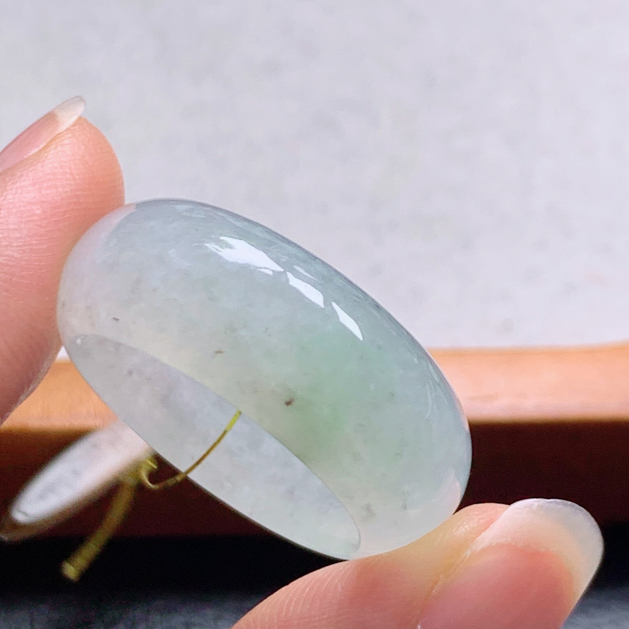 No. 23-24 Burmese natural A-grade jadeite T1139 inner diameter 20.5mm ice floating flower tire ring finger