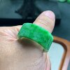 No. 29 Myanmar natural A-grade jadeite T1269 inner diameter 22.3-12.2-4.2mm full green square ring