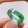 No. 14-15 Myanmar natural grade A jade T1262 inner diameter 17.5-4.8-2.7mm floating green square ring