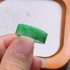 No. 11 Myanmar natural A-grade jadeite T1242 inner diameter 16.5-6.5-2.2mm floating green square ring