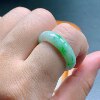 No. 17 Myanmar natural A-grade jade T1230 inner diameter 18.3-5.8-3.6mm Piaoyang green ring