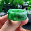 No. 29 Myanmar natural A-grade jadeite T1269 inner diameter 22.3-12.2-4.2mm full green square ring