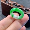 No. 9 Myanmar natural A-grade jadeite T935 inner diameter 15.4/5.7/3.2mm positive green ring round ring