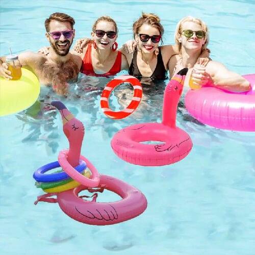 Flamingo Inflatable Ring Toss Game - Pool Party Toys - 图3