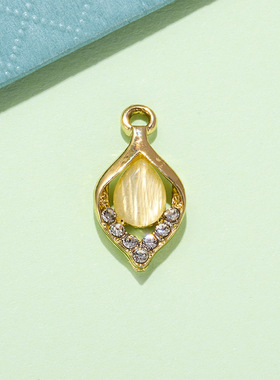 天使之眼配饰挂件小众猫眼石镶钻小吊坠合金饰品配件diy手链服饰