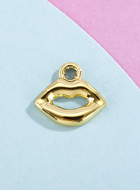 嘴唇配饰挂件吊坠简约电镀光面合金饰品配件diy手链项链服饰材料