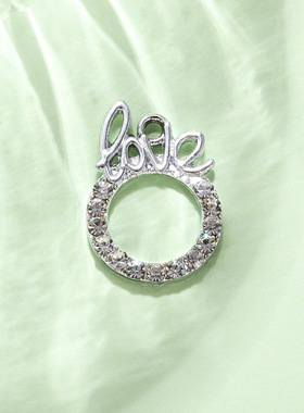 圆形挂件配饰镶钻吊坠合金饰品配件diy箱包项链手链服钥匙扣材料