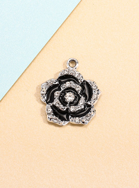 经典玫瑰挂件配饰花朵吊坠精美巧妙合金饰品配件diy手链项链服饰