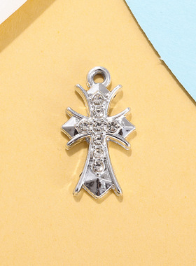 十字架配饰挂件镶钻小吊坠欧美简约合金配件diy手链项链服饰材料