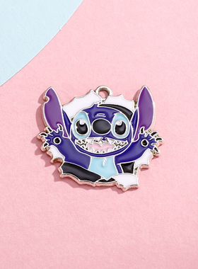 小怪兽挂件配饰史迪仔吊坠卡通滴油合金饰品配件diy手链项链服饰