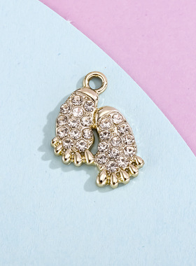 脚丫配饰挂件小吊坠简约镶钻合金饰品配件diy手链项链服饰钥匙扣