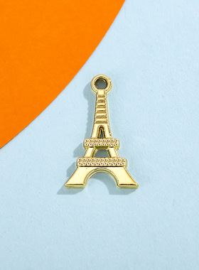 埃菲尔铁塔配饰挂件电镀光面小吊坠合金配件diy手链项链服饰饰品