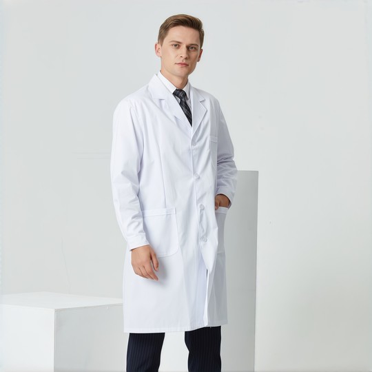 Nightingale weißer Arztkittel mit langen Ärmeln