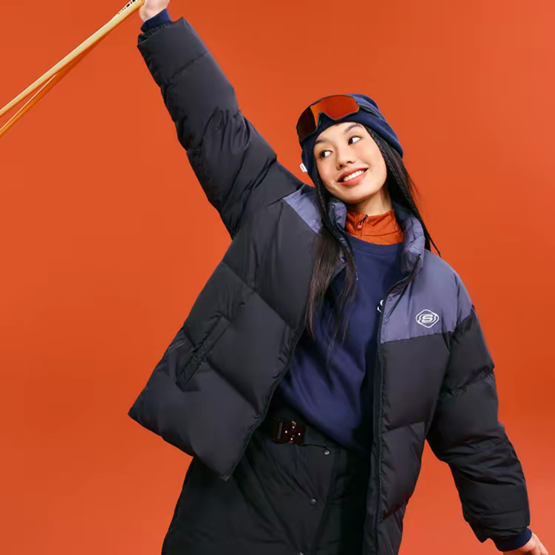 斯凯奇羽绒服男女同款拼色立领棉服保暖防寒情侣休闲短款外套,淘宝优惠券,粉丝福利购,淘宝优惠卷