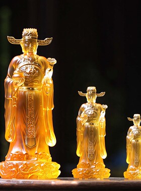 非遗古法琉璃文财神禅意装饰摆件